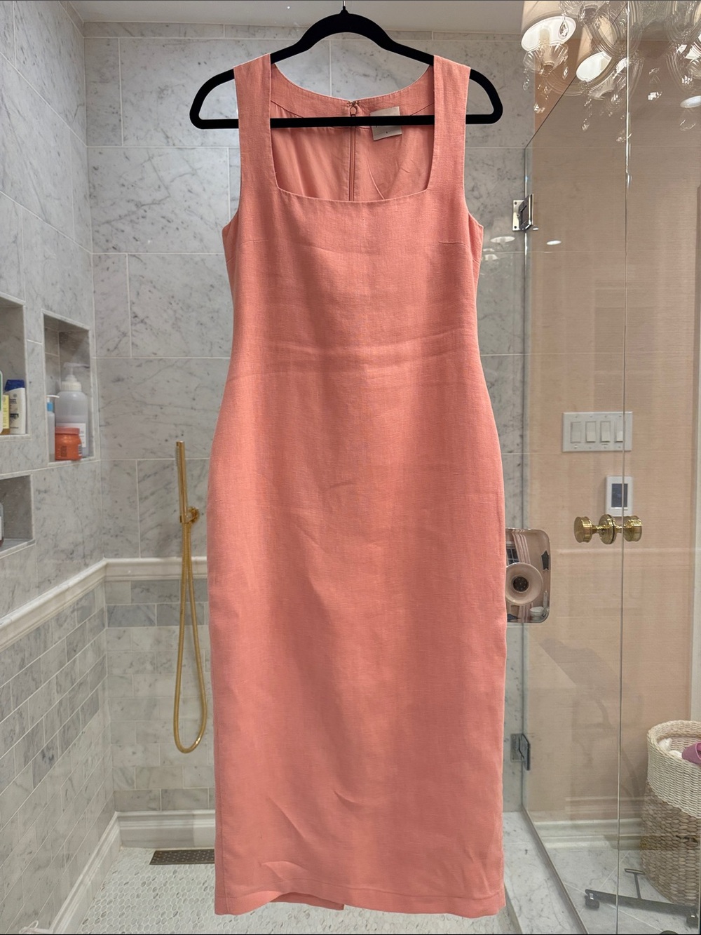 POSSE rare Alice pink midi linen dress small - Picture 2 of 5